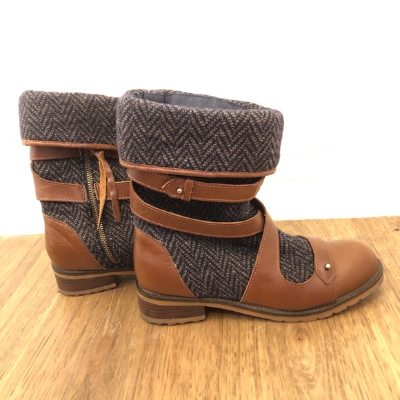 Anthropologie brown leather & wool boots, US 6.5 - Picture 4 of 7